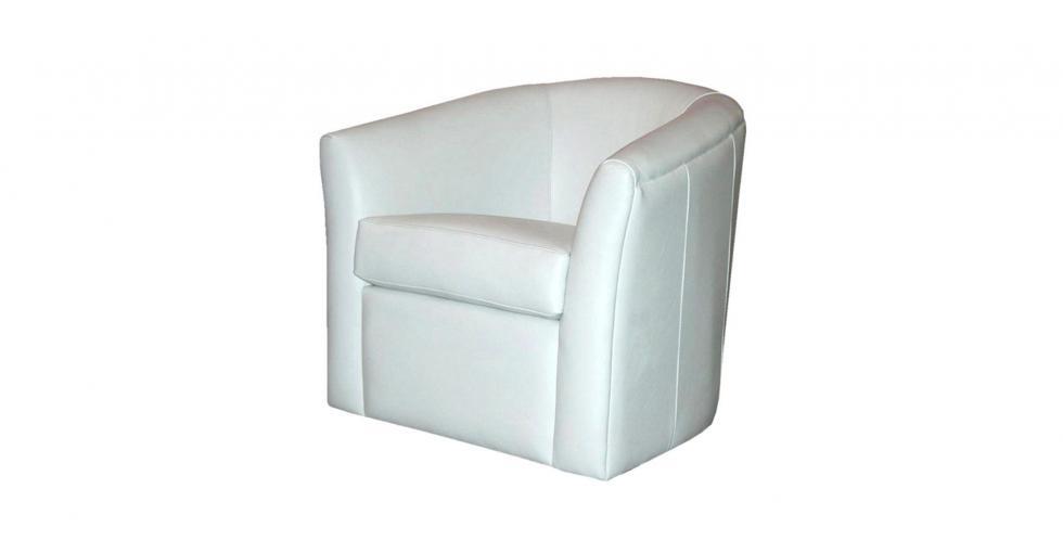 White Leather Swivel Chair