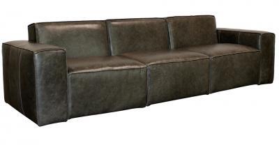 Extra long modular leather sofa
