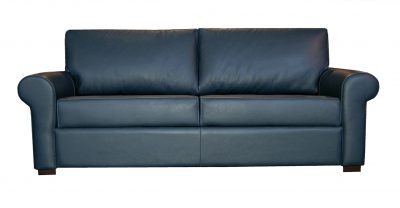 Blue Paris Leather Sleeper Sofa