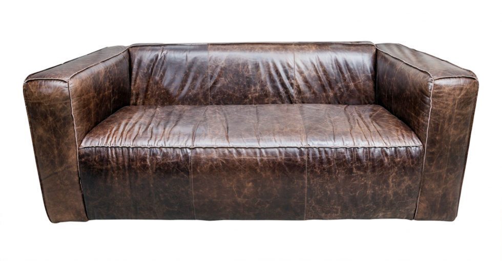 Brown Distressed Leather Sofa
