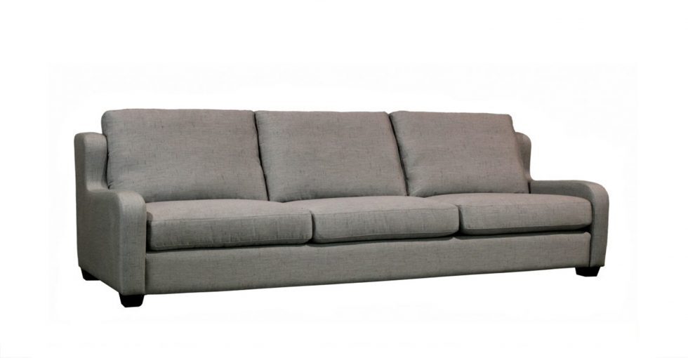 grey sofa with feather down seats and backs