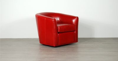 red leather swivel chair
