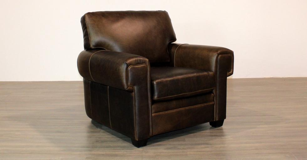 leather chair with piping