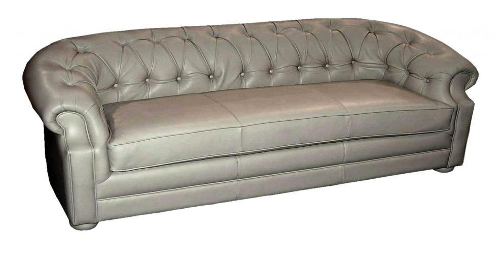 back and arm tufted leather sofa