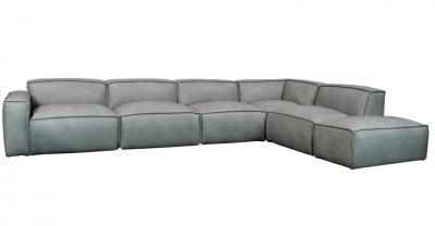 modular leather sofa with vegan down backs and seats