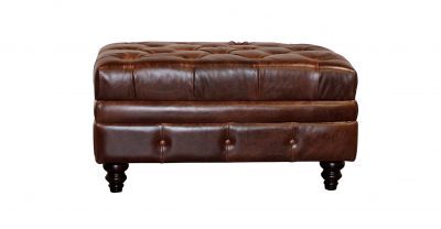 tufted top leather ottoman