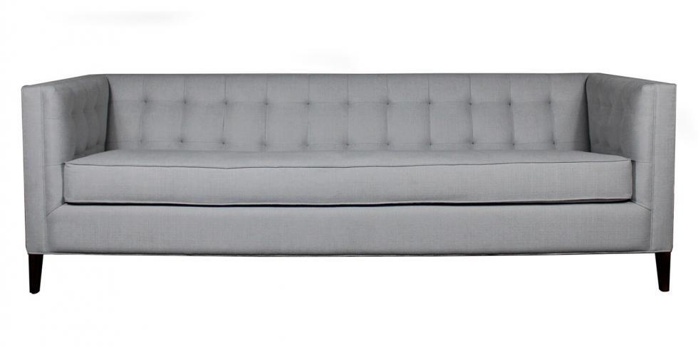 sofa with box tufted back and arms