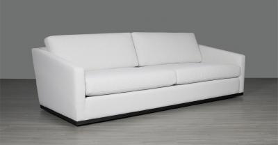 fabric sofa with wood base
